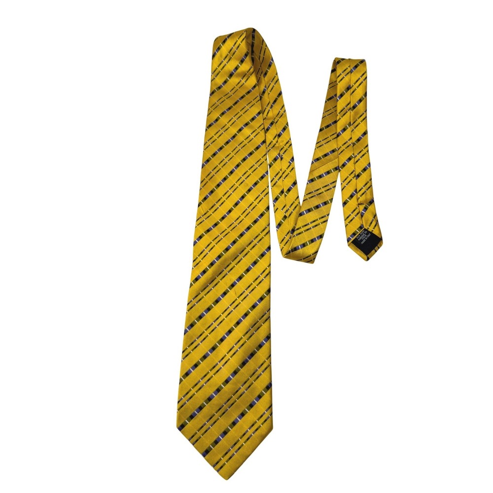 Bally Mens Silk‎ Neck Tie Yellow Made in Italy Designer